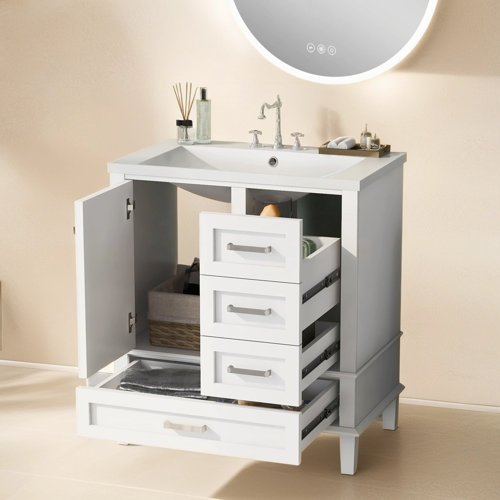 30 Inch White Bathroom Vanities You'll Love | Wayfair